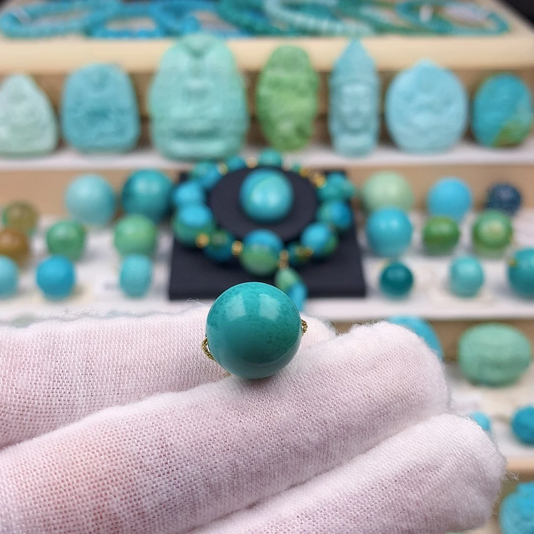 未镶嵌绿松石珠宝奇石卡13.3