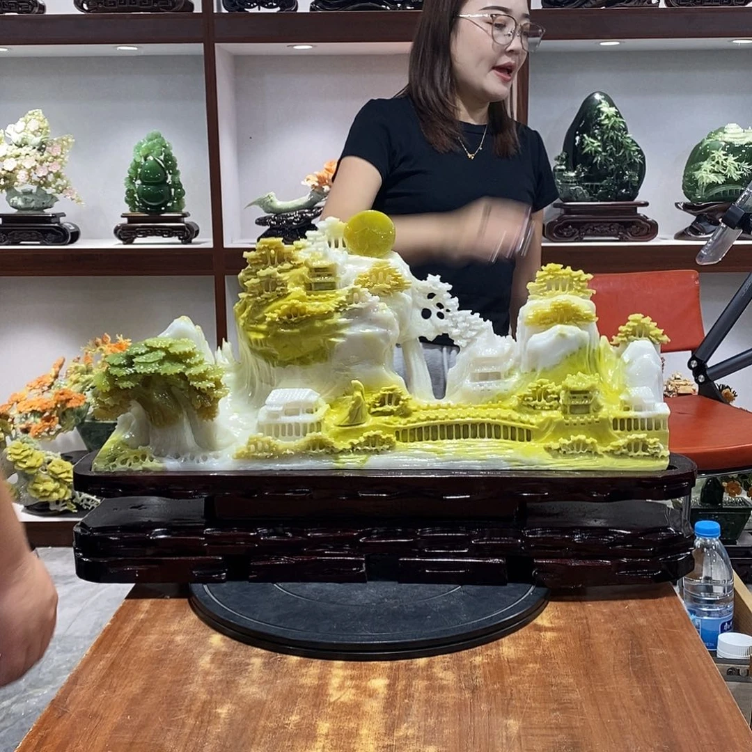 望***！玉山水摆件 玄关摆件