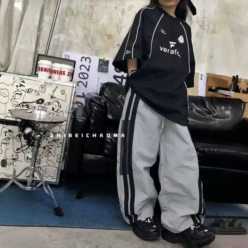 潮酷风休闲速干运动裤儿童直筒夏季