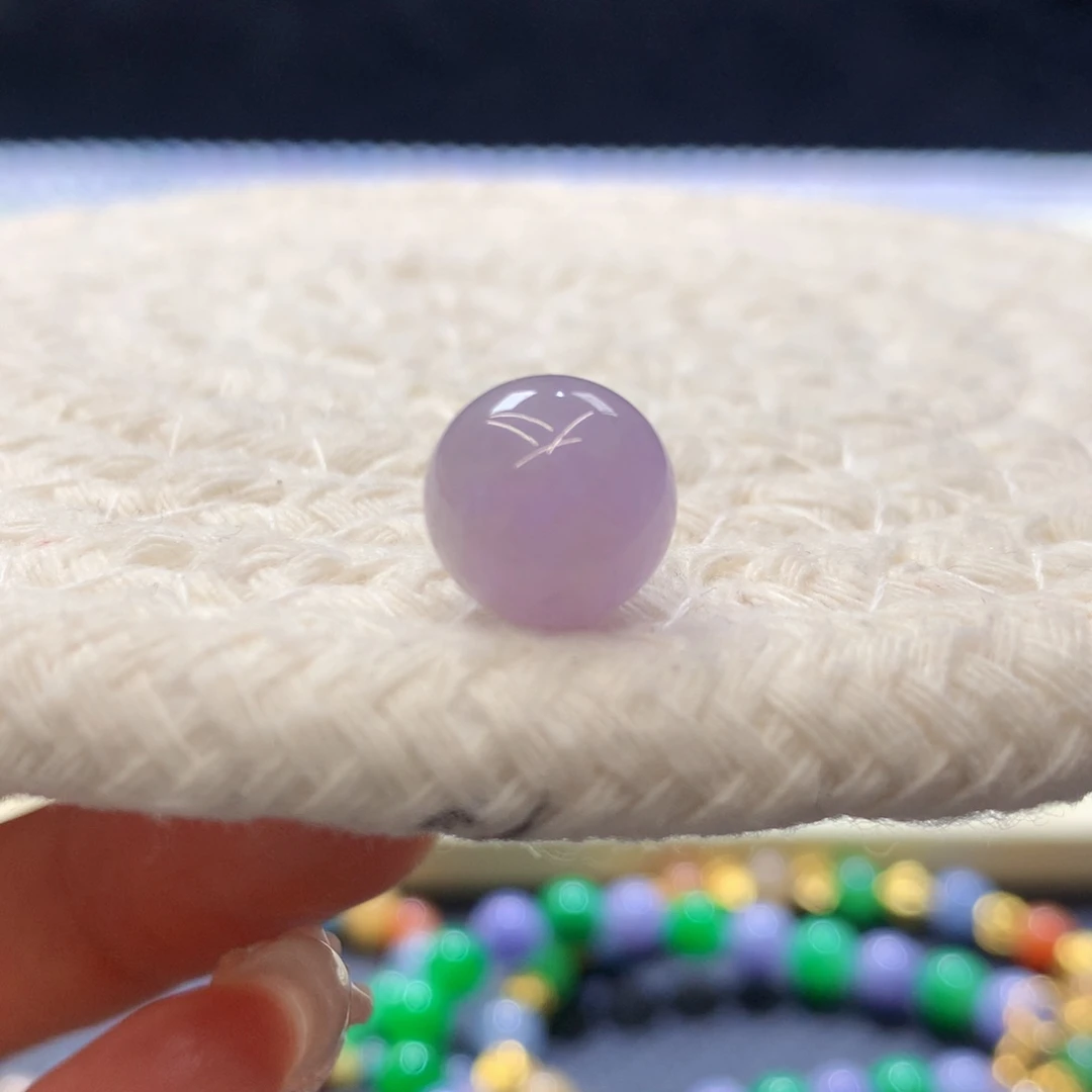 定制翡翠未镶嵌 毛货抛光定制 烟紫 卡10.1 m