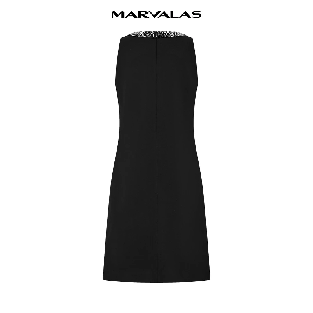 【商场同款】曼德诗醋酸连衣裙春夏新款时尚烫钻设计裙子M534009837