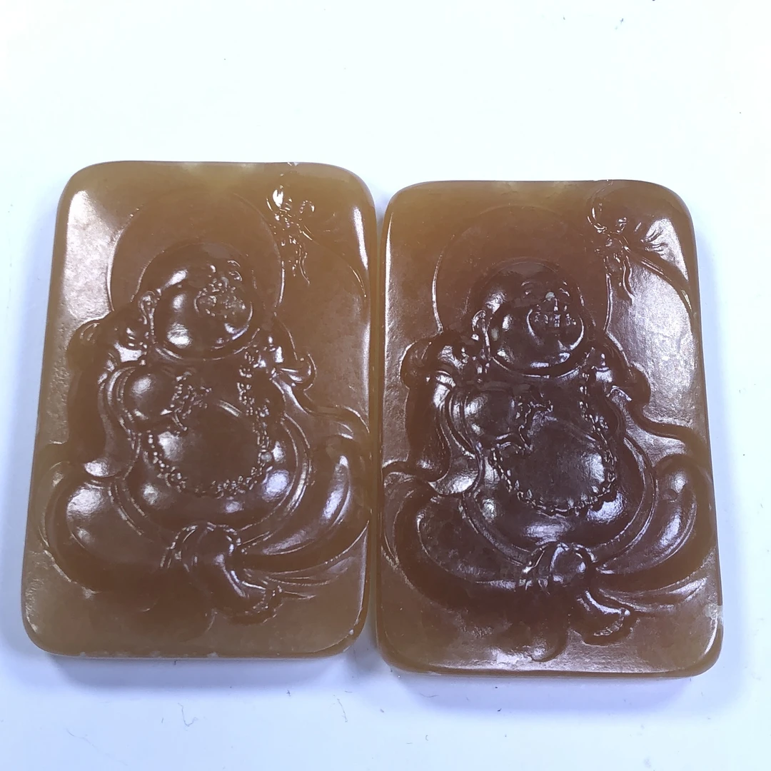 咖色佛公雕刻牌吊坠随机发一个L196