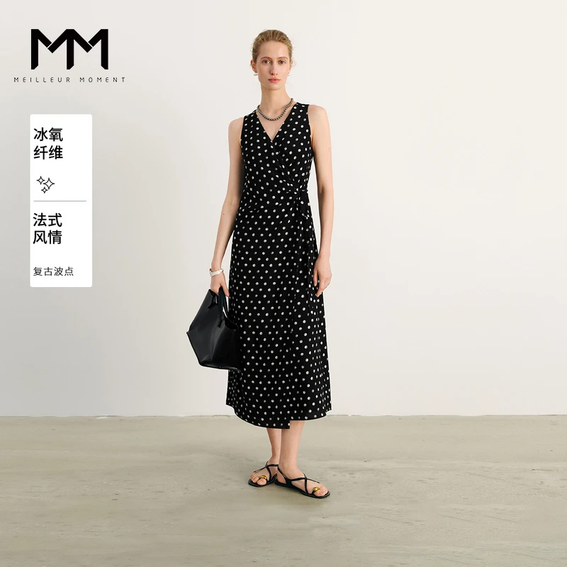 MM麦檬复古斑点连衣裙25夏新品商场同款5G4291261
