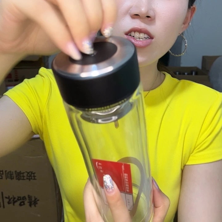 高硼硅玻璃盖子款钢盖400毫升黑色
