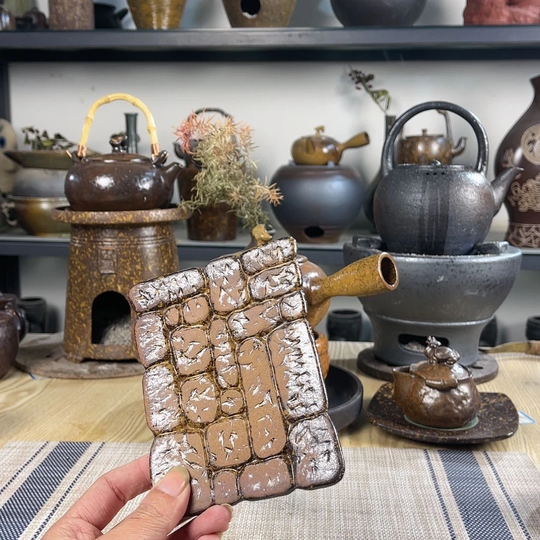 壶紫砂粗陶实用茶盘