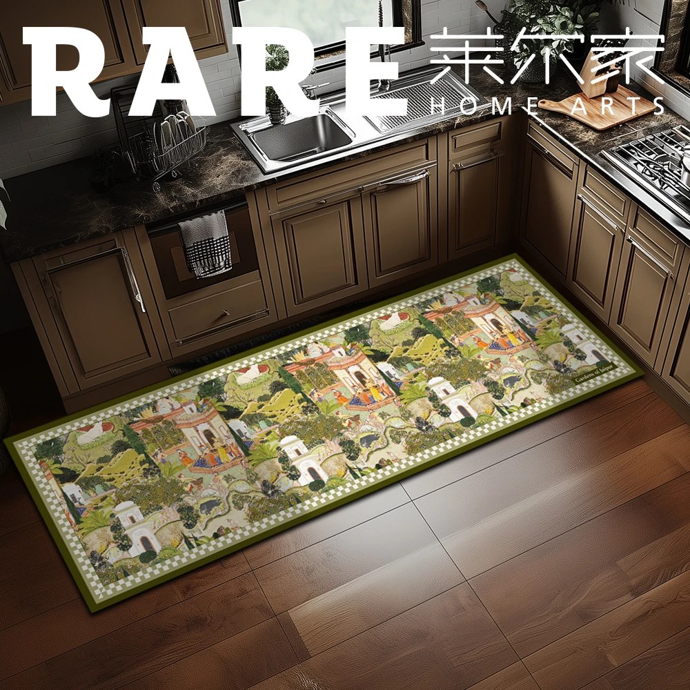 南洋花园绿色硅藻泥速干垫子40*120cm厨房地垫