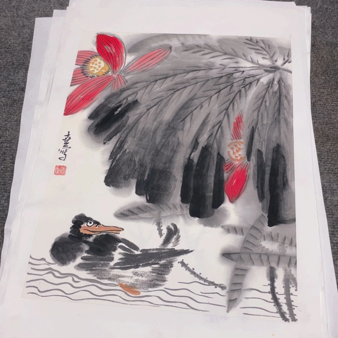 国画1.4平尺纯手绘国画作品