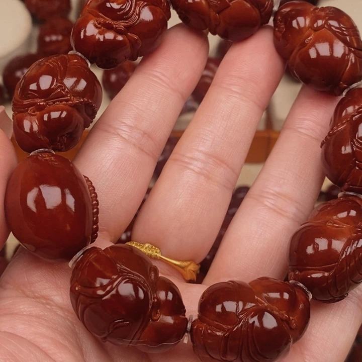 風***起橄榄核吊坠海派弥勒