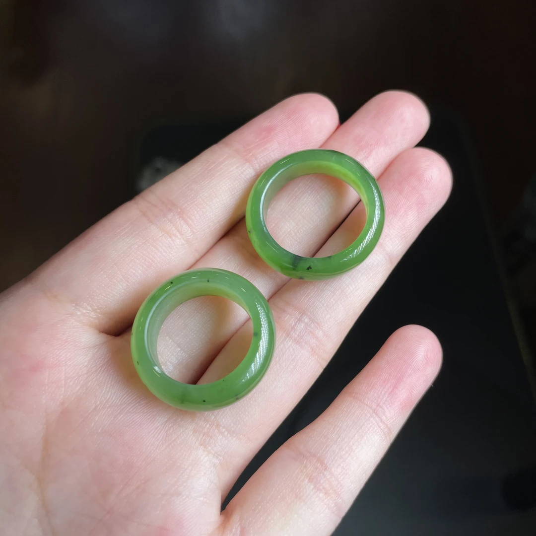 【玉总珠宝】天然和田碧玉戒圈首饰贵气礼物多样性发一CAN1450192