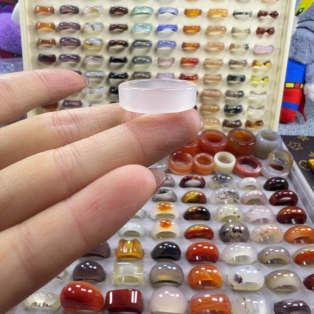 玛瑙/玉髓未镶嵌戒指A2不退换18.1港18