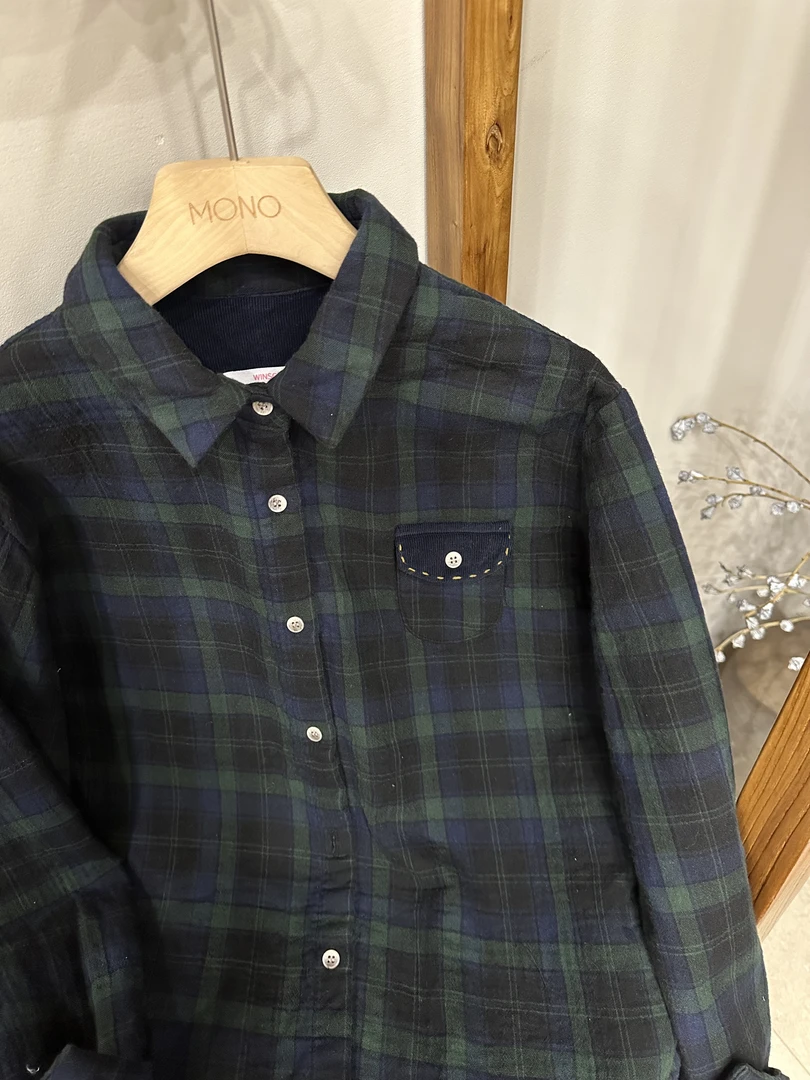 韩国正品不支持退换/WI/格子棉衬衣/1209/5/35