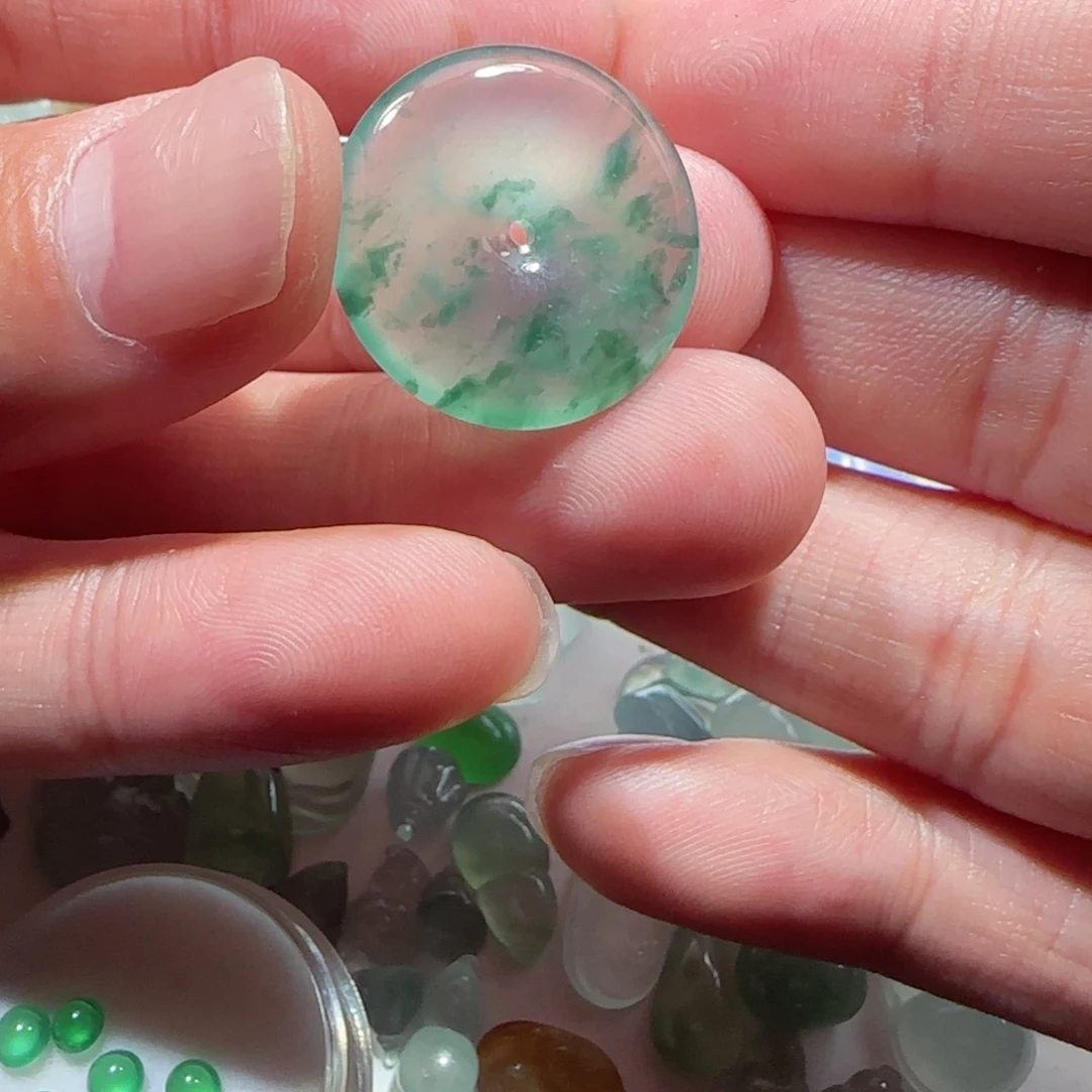 定制翡翠未镶嵌缅甸天然翡翠平安扣