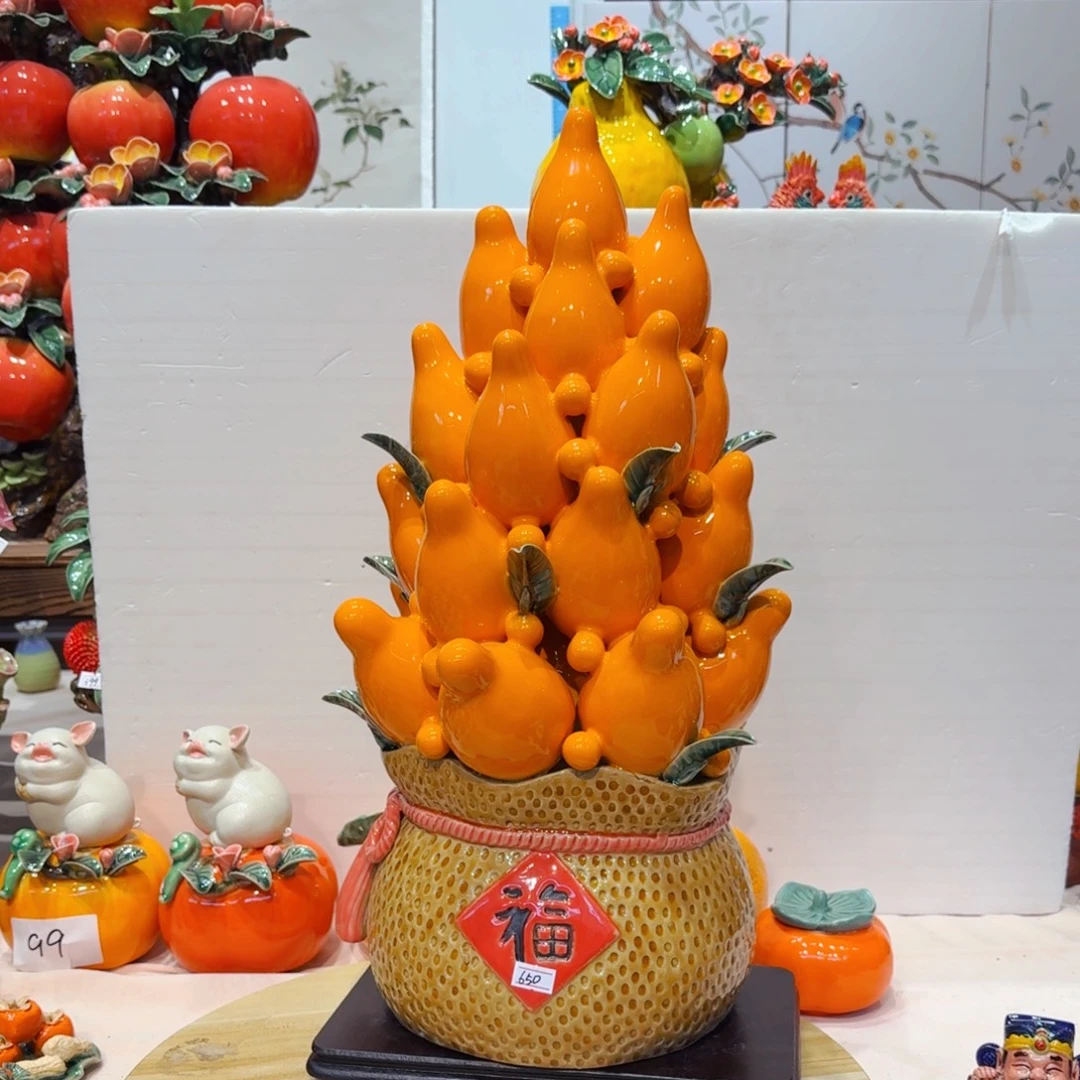 陶瓷五代同堂摆件