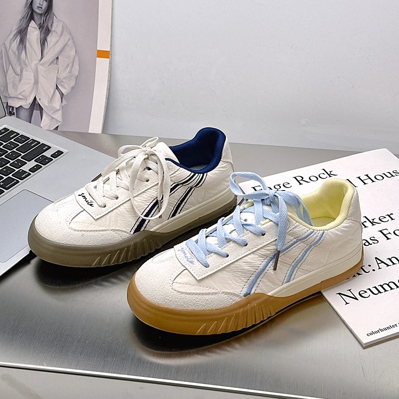 MAOAO远波板鞋女款2025新款夏季百搭小众透气鞋子休闲德训小白鞋