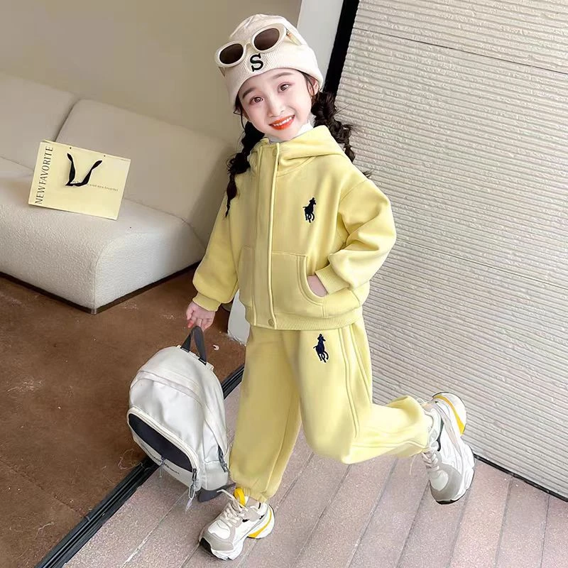 【奶黄包】25早秋女童休闲套装新款女宝宝时尚运动两件套装SJ-J-A19