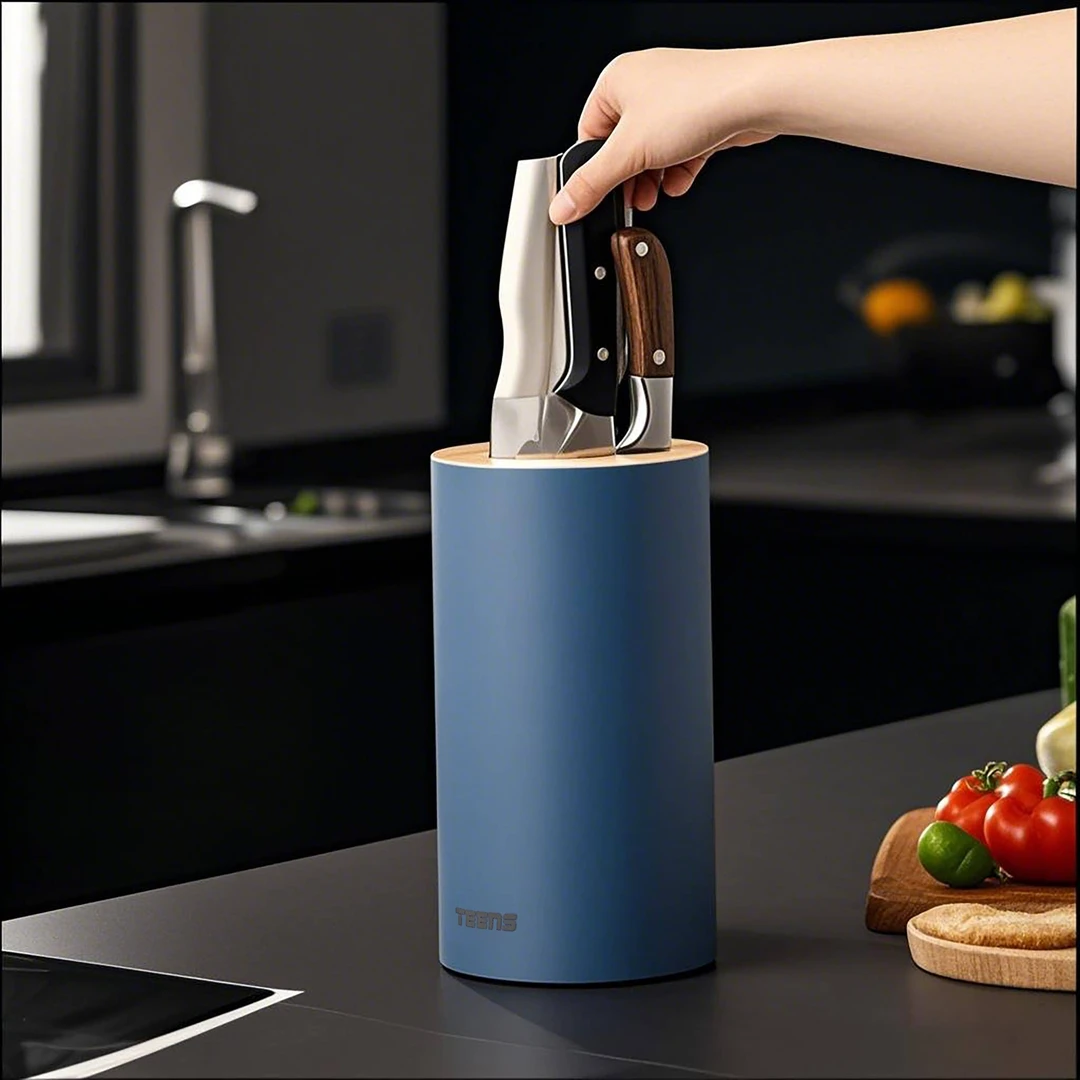 特家-多功能塑料刀座PP圆座（颜色随机）