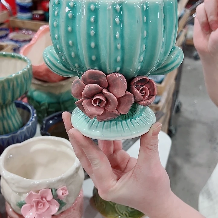 有孔，凑单福利满10元发货陶瓷多肉花盆！