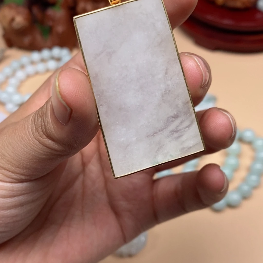 颈饰18K金镶嵌翡翠翡翠