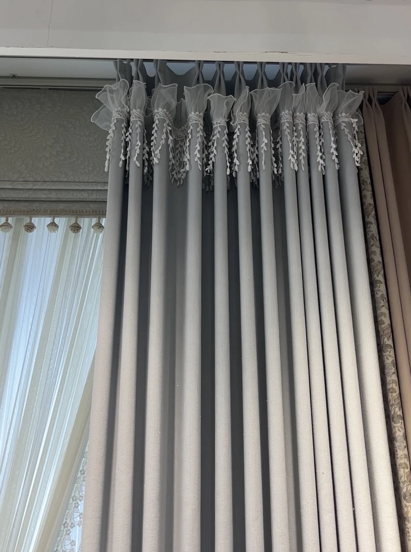 高档绣花边窗帘公主风适合卧室客厅