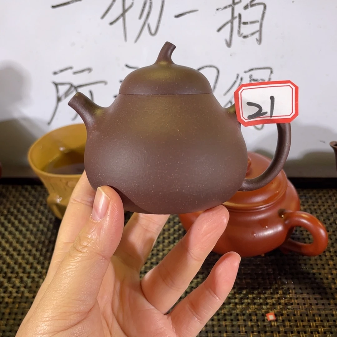 紫砂茶壶茄瓜紫泥