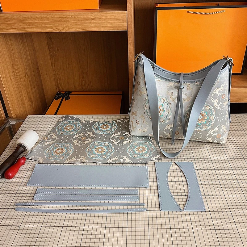 新款宋锦提花手工diy特托包材料包自制新中式大容量单肩手工包潮