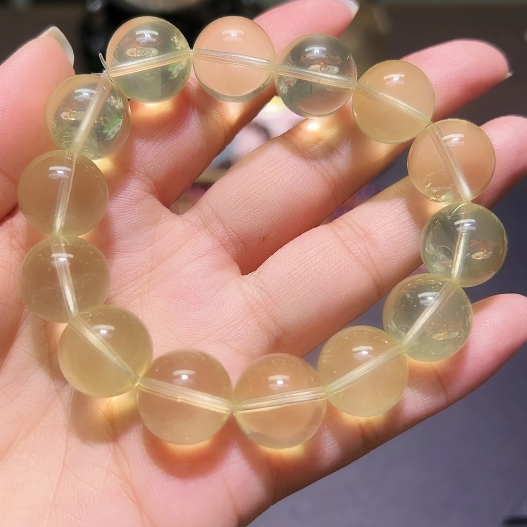 未镶嵌手链水晶15毫米全透体黄水晶1号
