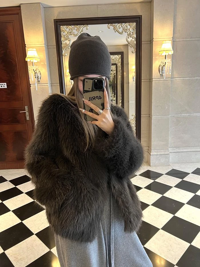 2025V领秋冬款毛毛外套韩版时尚显瘦爆款网红气质女短外套