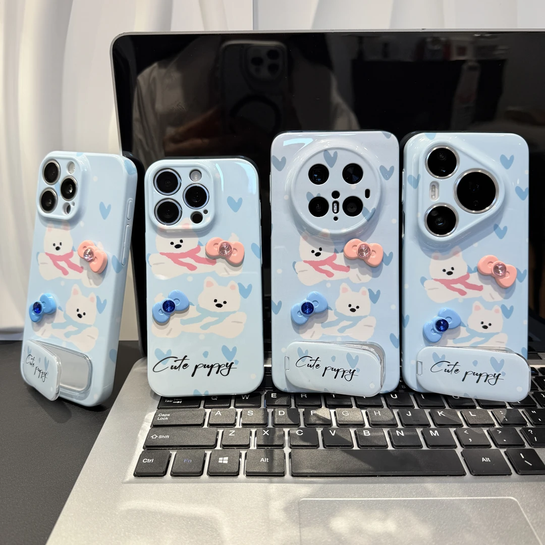 两只小狗支架适用苹果/华为/荣耀/OPPO/VIVO/小米手机壳防摔