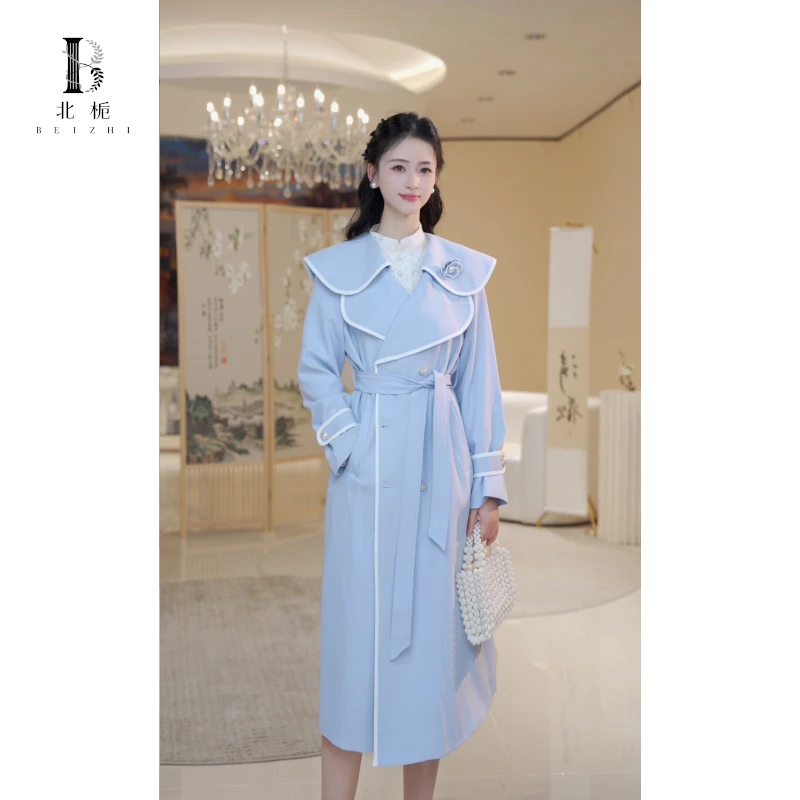 【蝴蝶飞】花朵气质时尚百搭风衣长款812798+短款812799