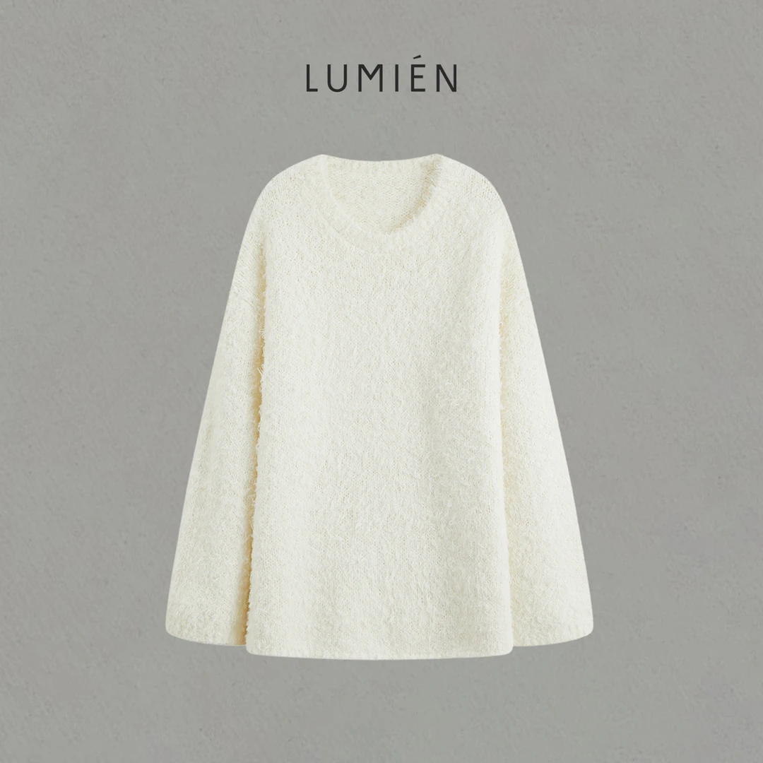 【LUMIEN 新品】“云朵慕斯”毛绒软糯宽松慵懒风圆领针织衫LX5ISS186