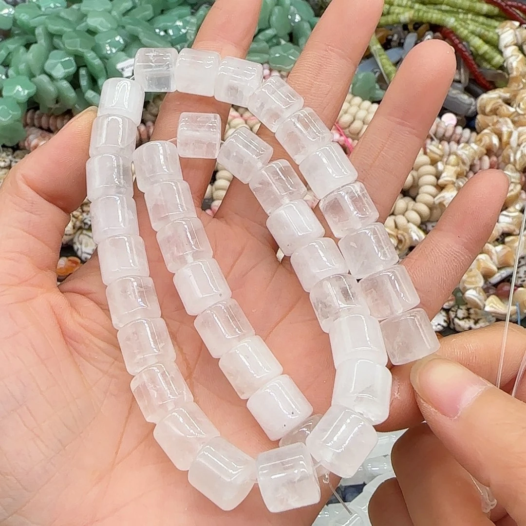 玛瑙/玉髓合金珠宝半成品白水晶10mm一条