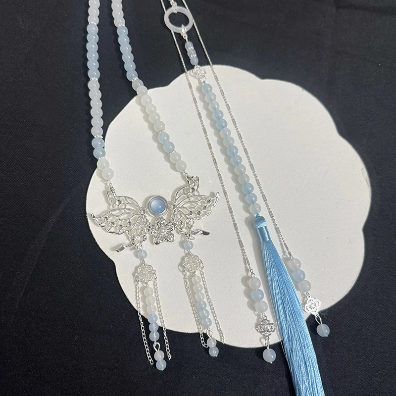 2025年汉服璎珞背云璎珞复古蝴蝶项链新中式古风明制马面裙吊坠