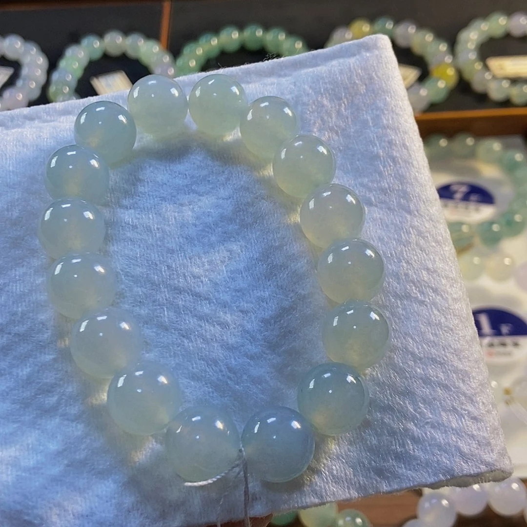 定制翡翠未镶嵌翡翠手串卡12.7