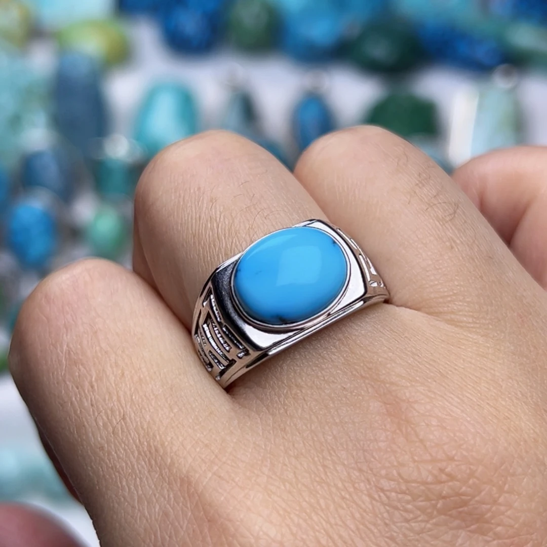 绿松石珠宝奇石银S925镶嵌