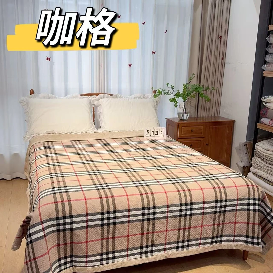【高端定制】色织棉绒床盖床毯多用毯220*240±5cm