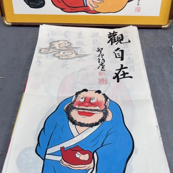 国画手绘禅意画一物一拍