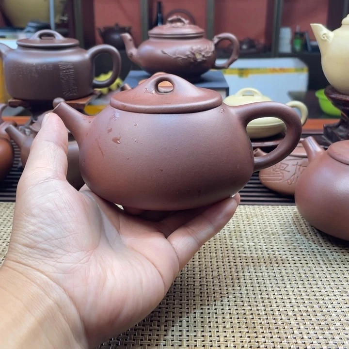 茶壶紫砂紫泥满瓢微瑕