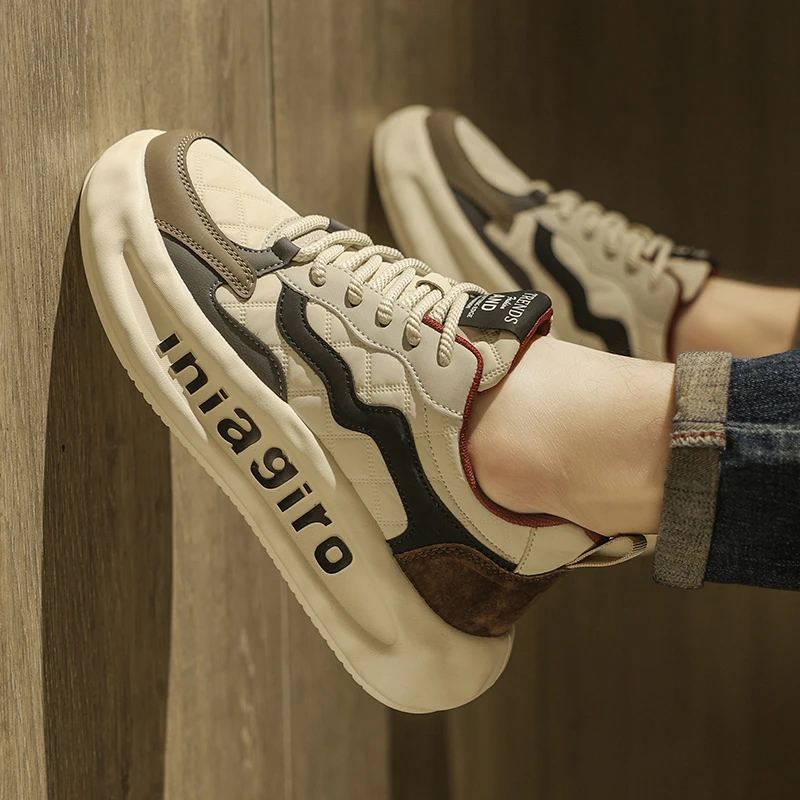 2025男鞋潮鞋厚底男士运动阿甘鞋时尚潮流板鞋男款百搭低帮休闲鞋