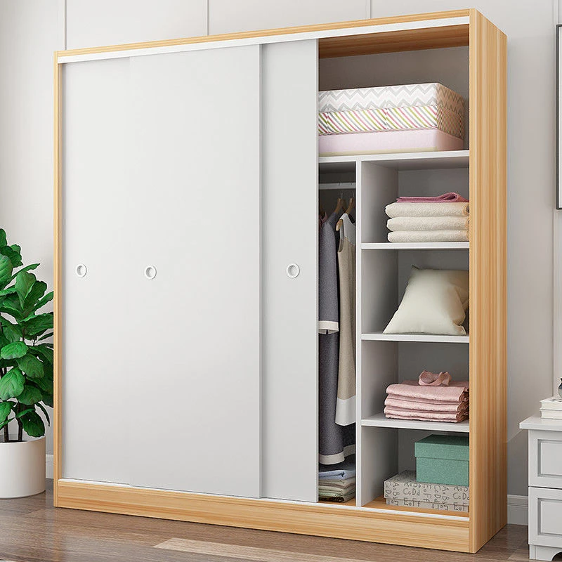 新疆包邮推拉门衣柜家用卧室现代简约出租房用经济型质收纳小户型