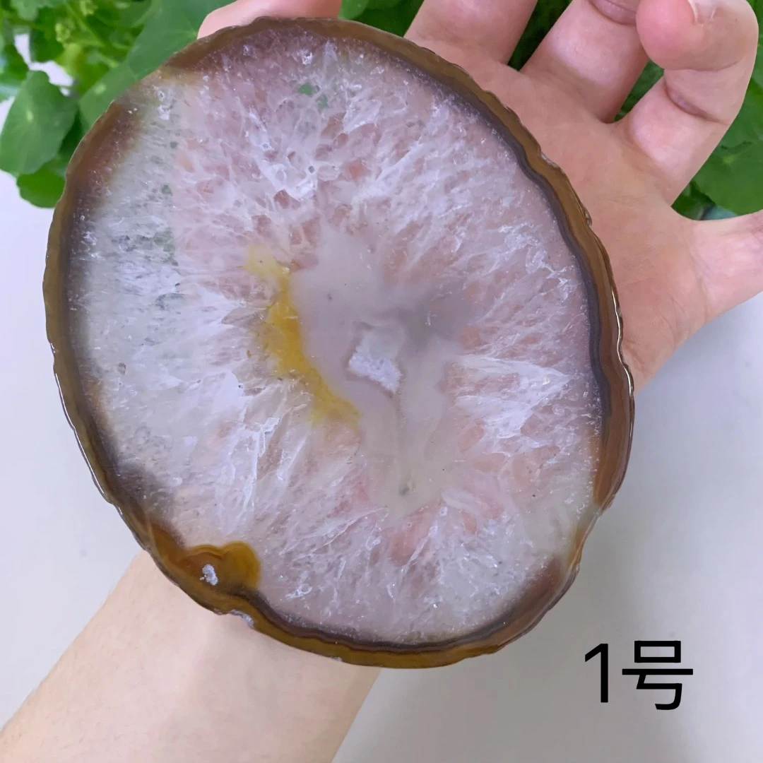 MNP02天然玛瑙片小号原石切片摆件一物一图多样性发一