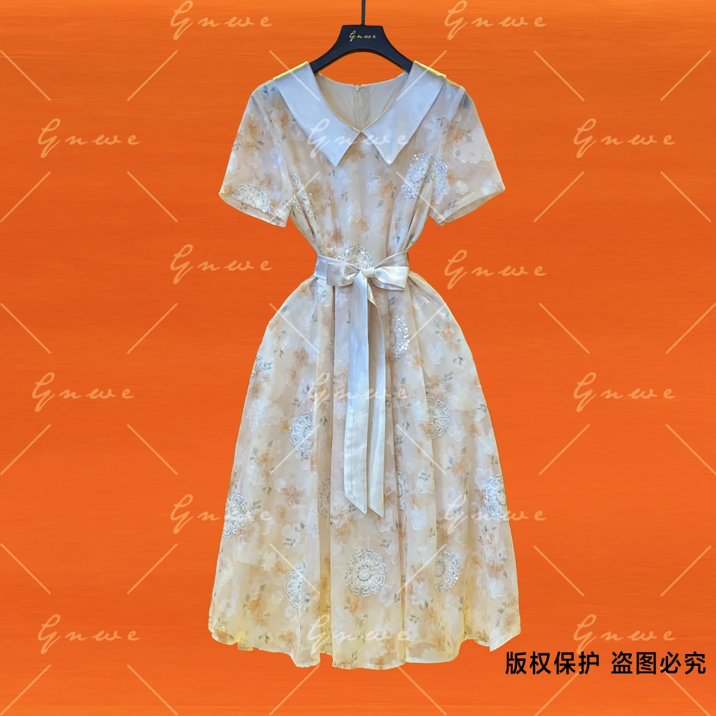 【私人订制】夏季轻奢时尚拼接连衣裙G0529