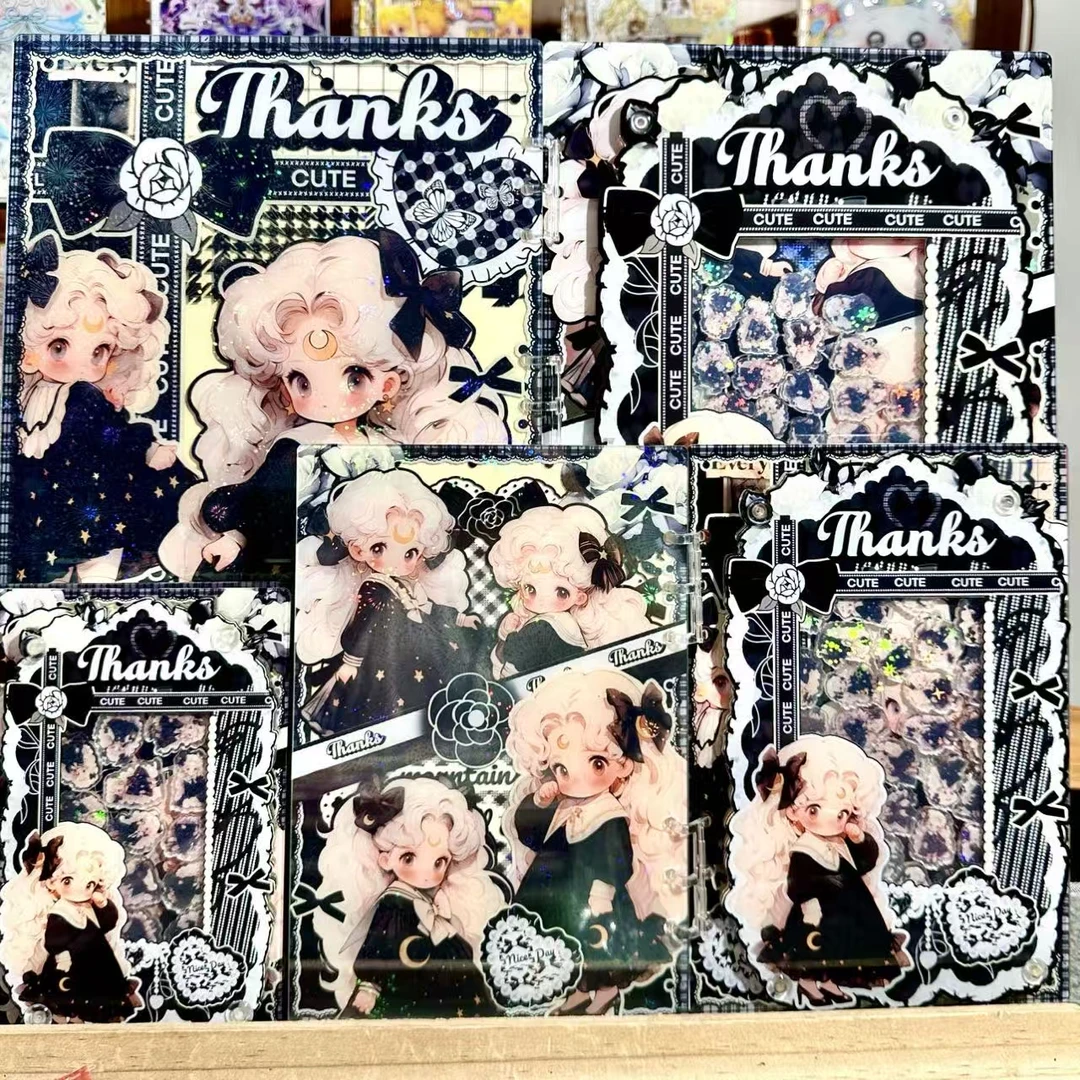 （异形新月胖宝高定摇摇本套餐）活页本手工DIY收纳盒亚克力书本