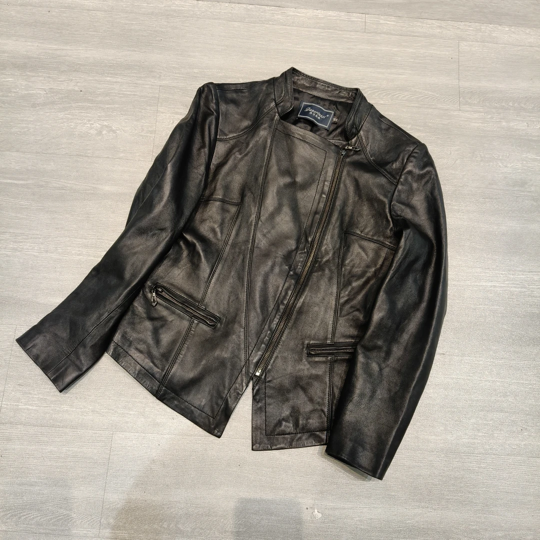 秋季皮夹克时尚复古港风皮衣外套-果梓865