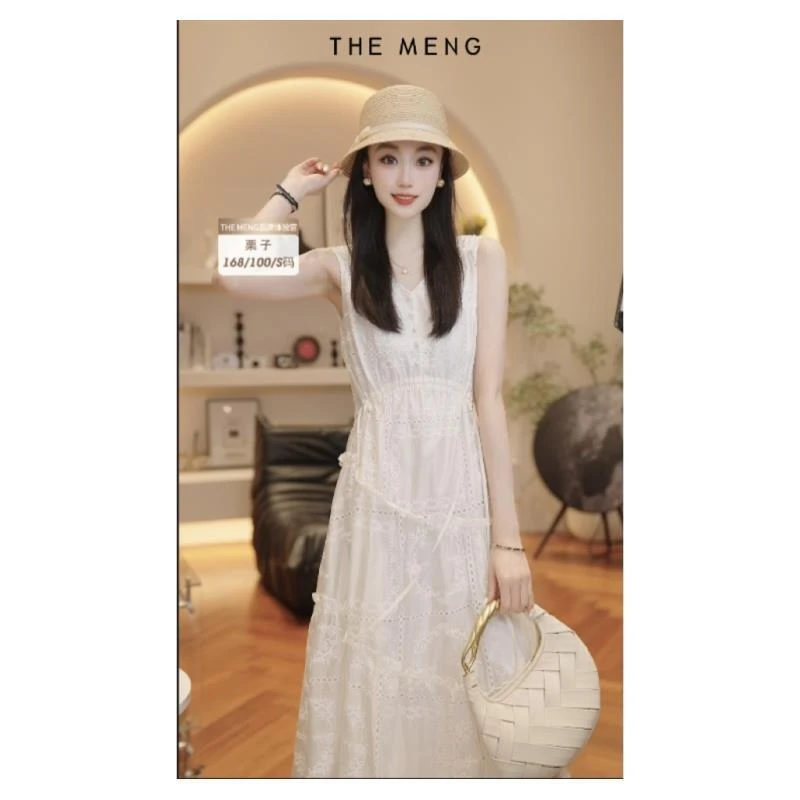 THE MENG【白羽】天丝凉感气质V领连衣裙#M252G0708+M252G0752ZZ