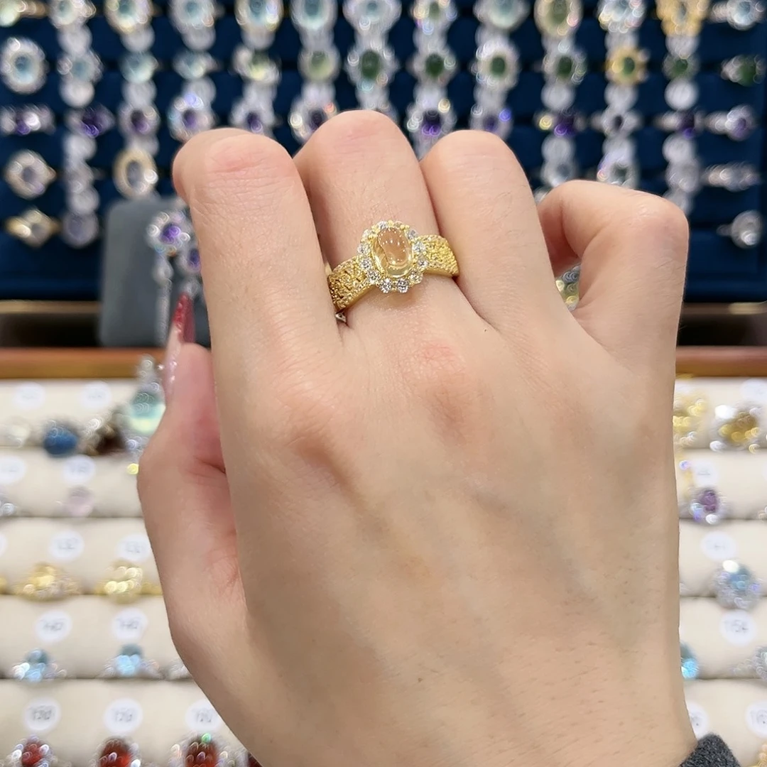 黄晶女款银S925镶嵌戒指