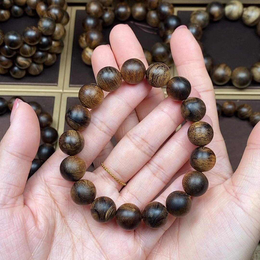 沉香手串越南芽庄白棋楠虎皮缨子瘤疤沉水