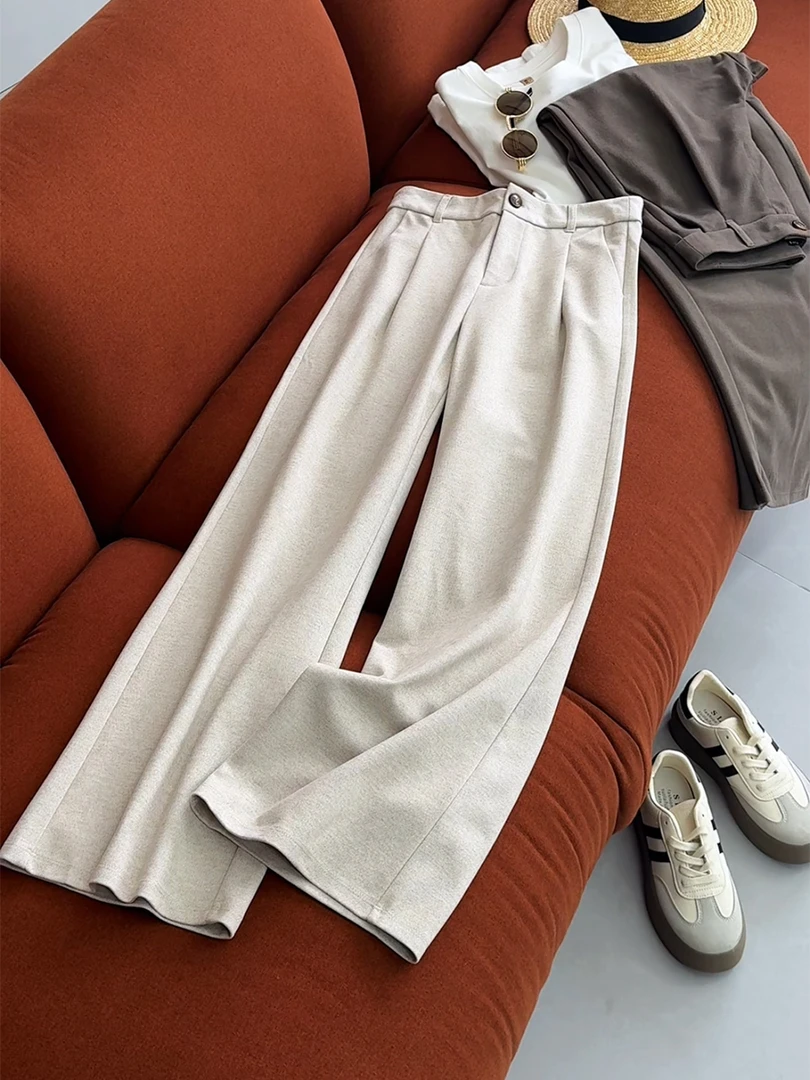 美式机能风美拉德休闲裤子女宽松直筒阔腿裤长裤两色宽脚裤