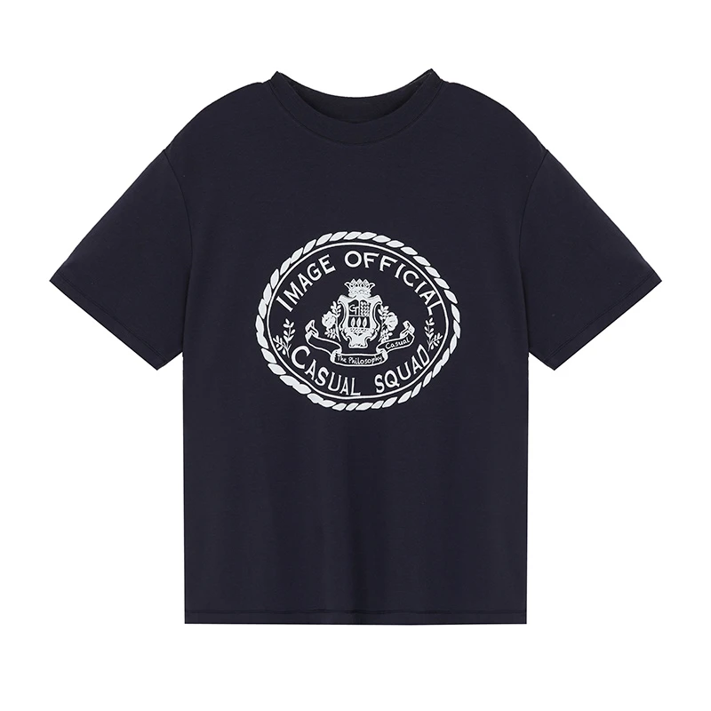 徽章印花休闲短袖T恤TC1T214180