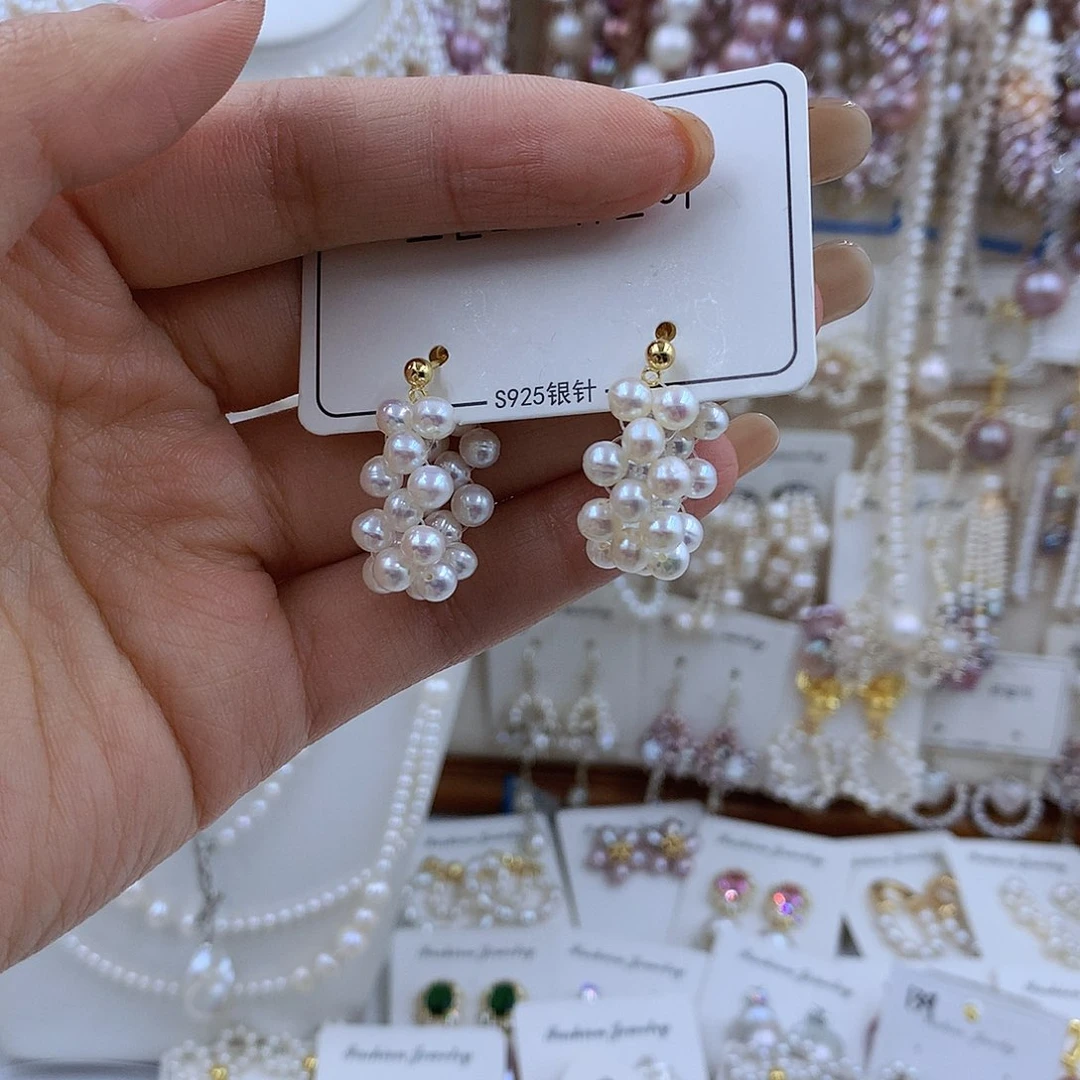 项链银S925镶嵌淡水珍珠