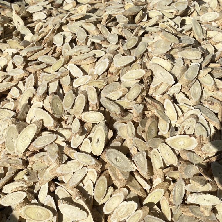 精选甘肃岷县无熏硫黄芪主根切片豆香浓郁可泡水煲汤1.4公分左右